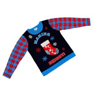 Making Spirits Bright Stocking Pocket Unisex Ugly Christmas Sweater (L)